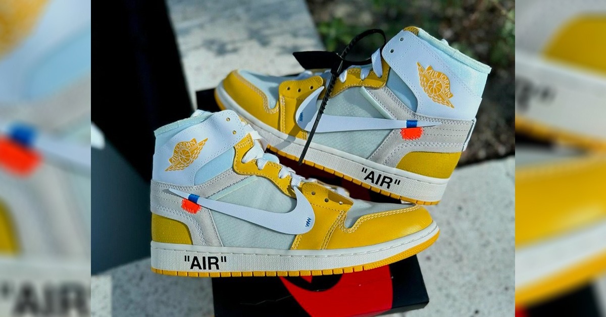 Air jordan off white yellow online